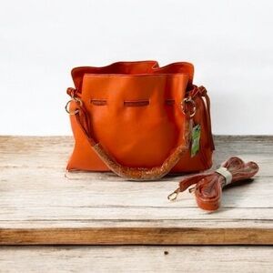 NWT Badgley Mishka Coral Vegan Leather Combo Bag